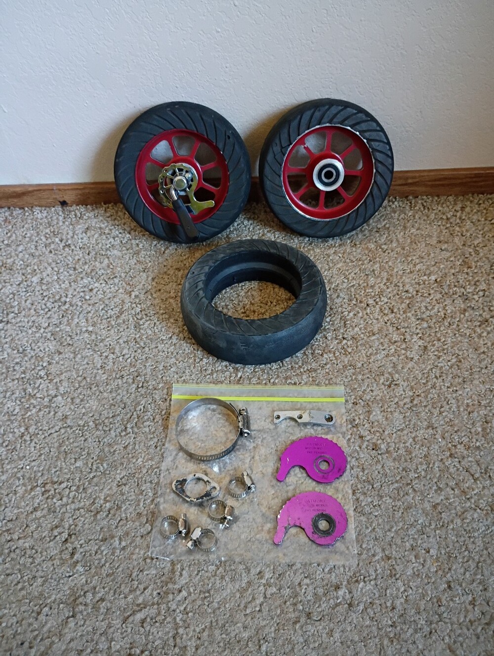 GP Racing Goped Sport Billet Aluminum Wheels With Used Tires For Gas Scooters